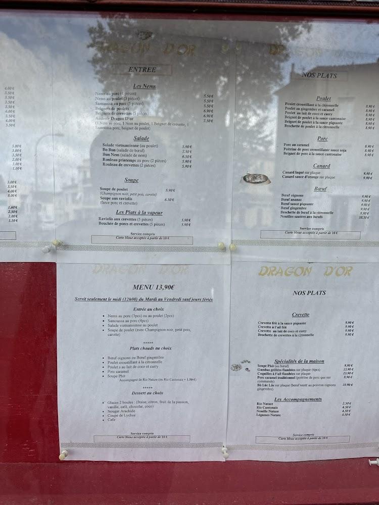 Restaurant Le Dragon d'Or - Menu Image 1